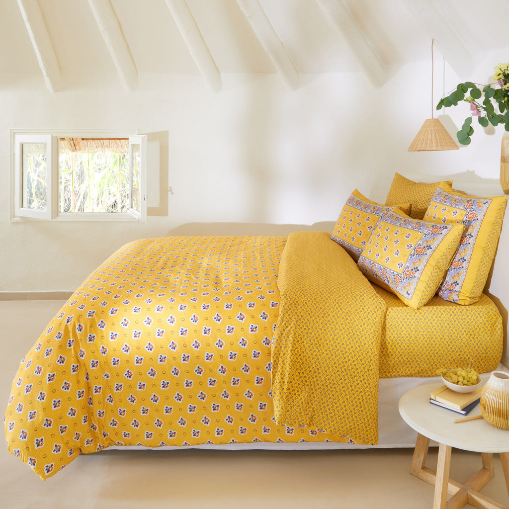 Drap-housse Pompadour jaune - Linvosges