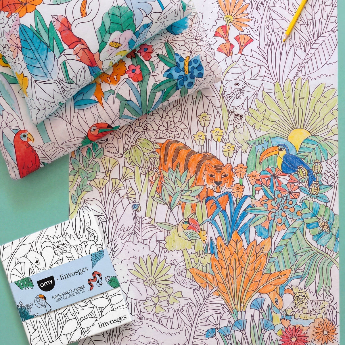 Pack poster + parure de lit Tropical - Linvosges