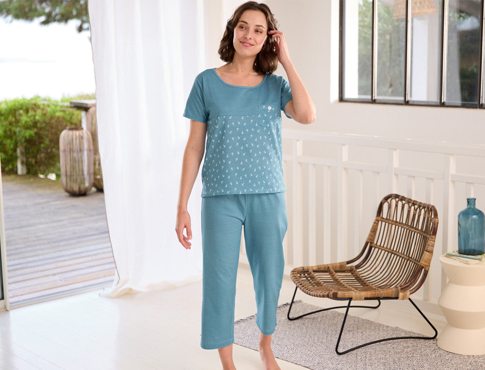 Pyjama court femme Horizon marin - Linvosges
