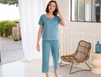 Pyjama court femme Horizon marin - Linvosges